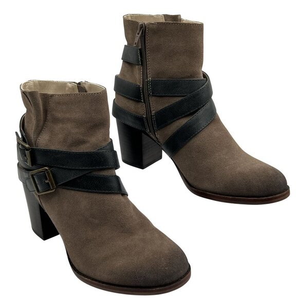 NEW Soho Cobbler Womens 8.5 Ankle Leather Booties Strappy Western Cowgirl Boots - Picture 2 of 15